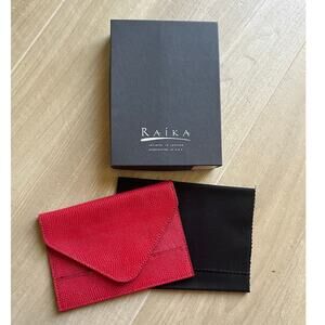 RAIKA Red Leather 4"x6" Photo Envelope Holder Picture Case NIB Handcrafted USA